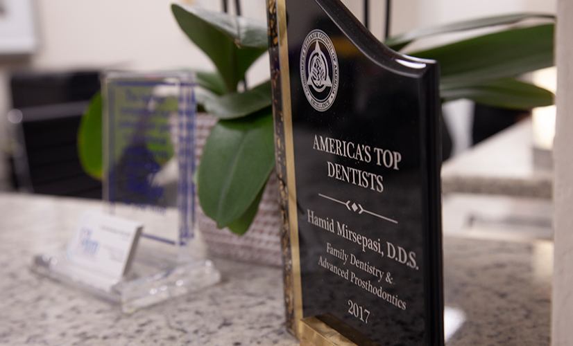 Americas Top Dentists award plaque